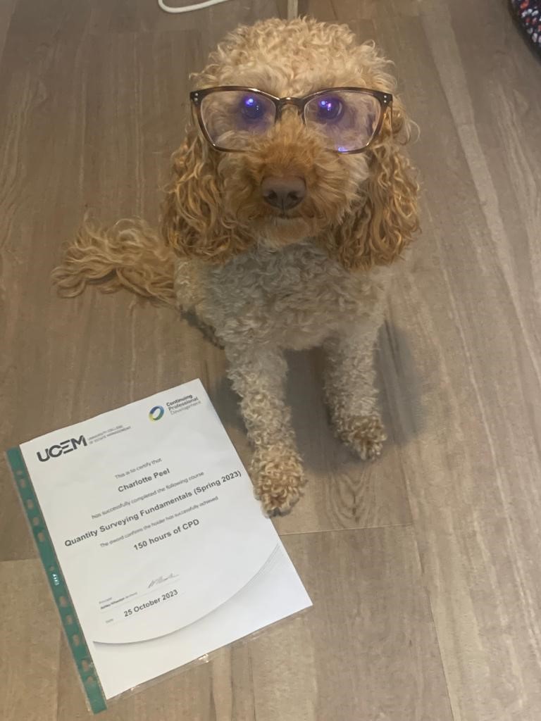 Charlie passes her CPD Qualifications – One step closer to being a QS 